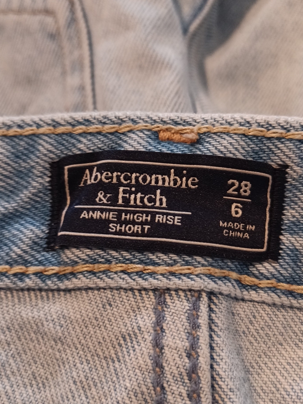 Abercrombie & Fitch Annie Light Blue Distressed Denim Cutoff High Rise  Shorts 6 - Picture 3 of 6